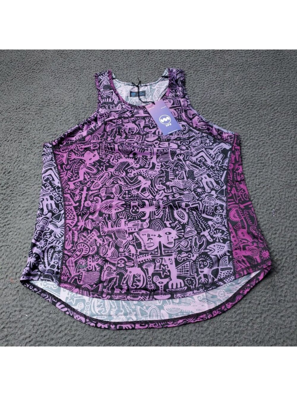 Janji Helio Tech Tank Top Batik Purple Polyester Womens M Medium